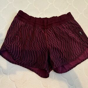 Lululemon Burgundy Patterned Shorts